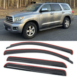 Side Window Deflectors for Toyota Sequoia 2008-2022 In-Channel Rain Shade