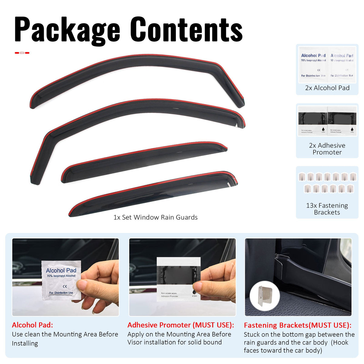 2007-2013 Chevy Chevrolet Avalanche In-Channel Window Visors Sun Shades Vent Rain Guards Deflectors Acrylic Smoke/Tinted 4PCS