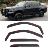 2007-2013 Chevy Chevrolet Avalanche In-Channel Window Visors Sun Shades Vent Rain Guards Deflectors Acrylic Smoke/Tinted 4PCS