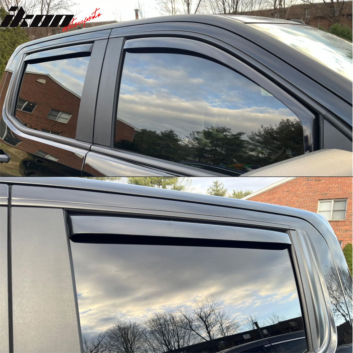 2019-2026 Chevrolet Silverado 1GMC Sierra 1500 & 2022 1500 LTD 1500 Limited Crew Cab In-Channel Window Visors Sun Shades Vent Rain Guards Deflectors