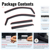 2015-2022 Chevy Chevrolet Colorado & GMC Canyon Crew Cab In-Channel Window Visors Sun Shades Vent Rain Guards Deflectors Acrylic Smoke/Tinted 4PCS