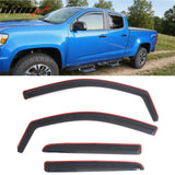 2015-2022 Chevy Chevrolet Colorado & GMC Canyon Crew Cab In-Channel Window Visors Sun Shades Vent Rain Guards Deflectors Acrylic Smoke/Tinted 4PCS