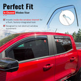 2023-2026 Chevy Chevrolet Colorado & GMC Canyon Crew Cab In-Channel Window Visors Sun Shades Vent Rain Guards Deflectors Acrylic Smoke/Tinted 4PCS