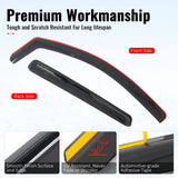 2023-2026 Chevy Chevrolet Colorado & GMC Canyon Crew Cab In-Channel Window Visors Sun Shades Vent Rain Guards Deflectors Acrylic Smoke/Tinted 4PCS