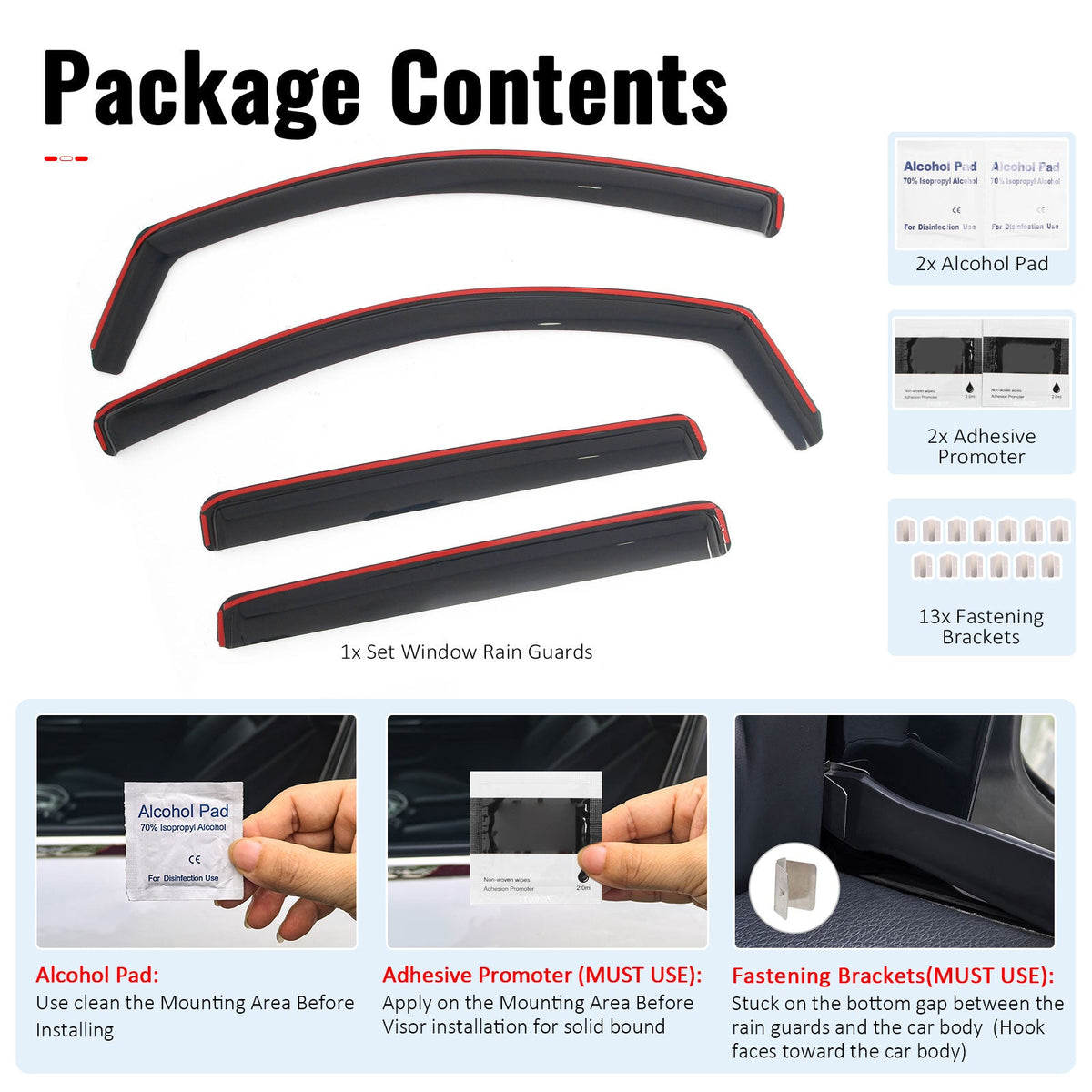 2023-2026 Chevy Chevrolet Colorado & GMC Canyon Crew Cab In-Channel Window Visors Sun Shades Vent Rain Guards Deflectors Acrylic Smoke/Tinted 4PCS