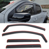 2023-2026 Chevy Chevrolet Colorado & GMC Canyon Crew Cab In-Channel Window Visors Sun Shades Vent Rain Guards Deflectors Acrylic Smoke/Tinted 4PCS