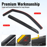 2019-2026 Ram 1500 Crew Cab (Not Fit Classic Models) In-Channel Window Visors Sun Shades Vent Rain Guards Deflectors Acrylic Smoke/Tinted 4PCS