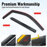 2009-2014 Ford F150 F-150 Crew Cab (SuperCrew) In-Channel Window Visors Sun Shades Vent Rain Guards Deflectors Acrylic Smoke/Tinted 4PCS