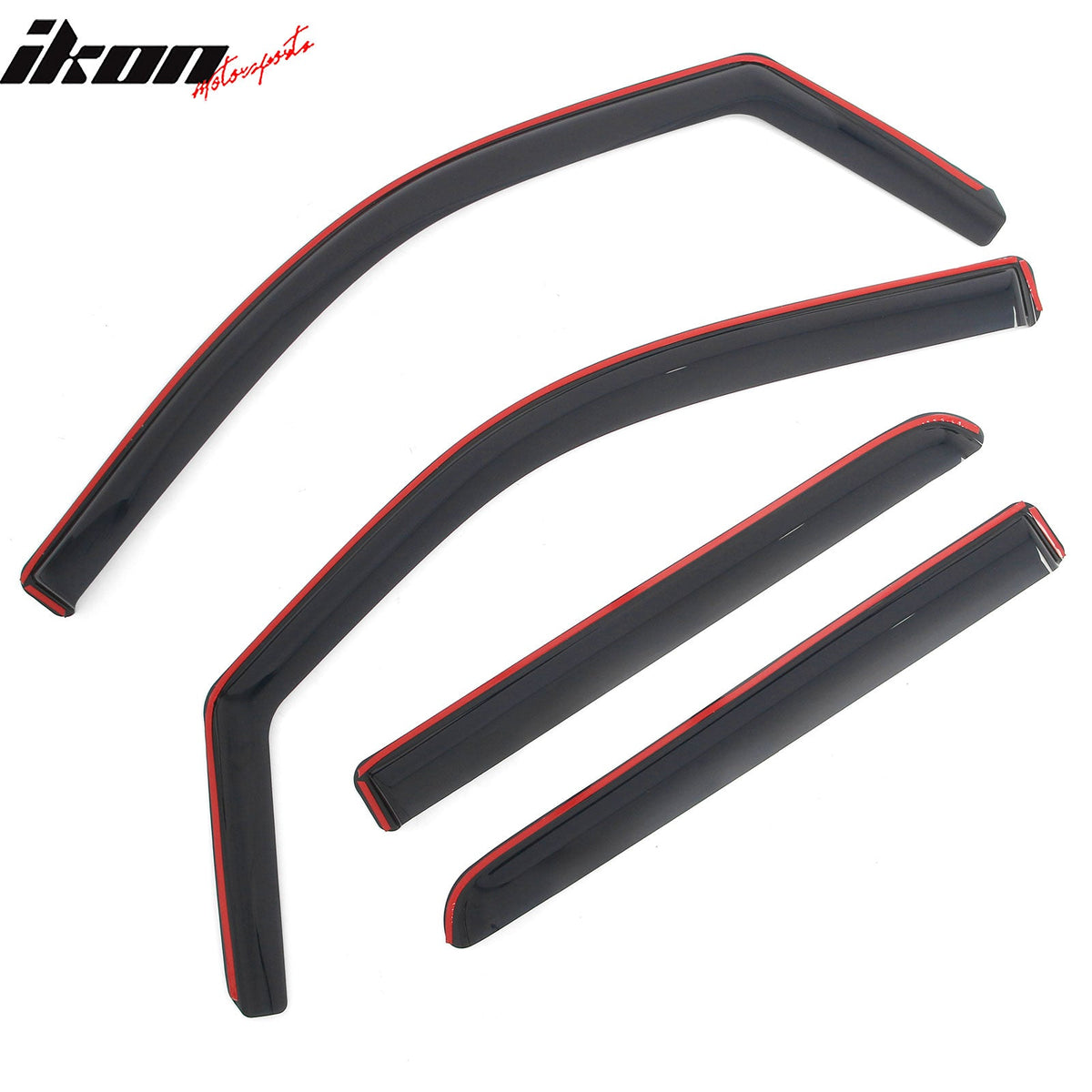 2009-2014 Ford F150 F-150 Crew Cab (SuperCrew) In-Channel Window Visors Sun Shades Vent Rain Guards Deflectors Acrylic Smoke/Tinted 4PCS