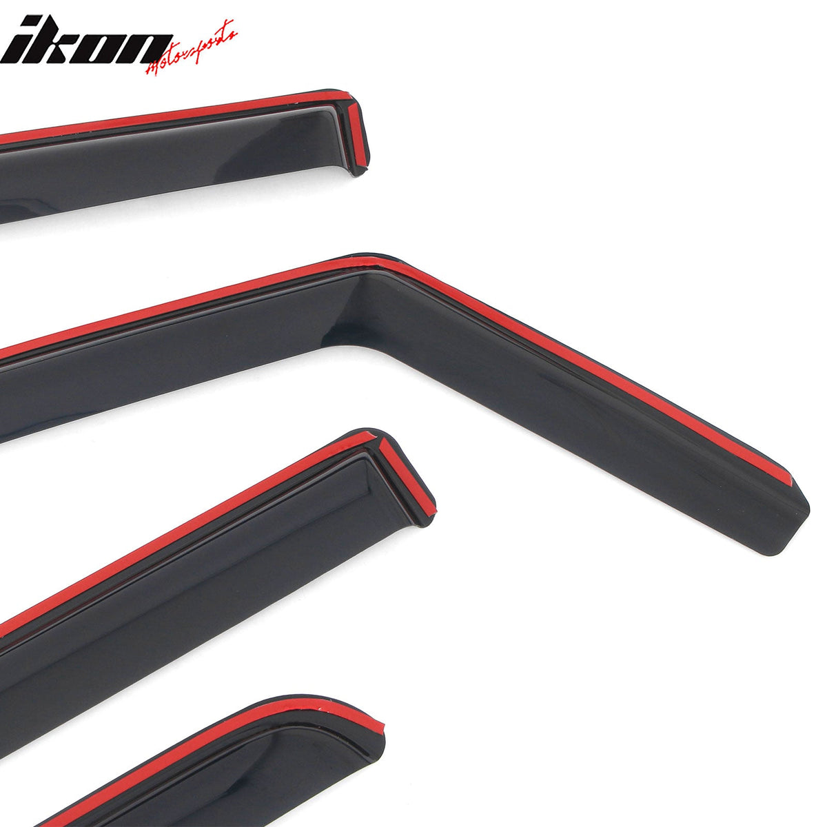 2009-2014 Ford F150 F-150 Crew Cab (SuperCrew) In-Channel Window Visors Sun Shades Vent Rain Guards Deflectors Acrylic Smoke/Tinted 4PCS