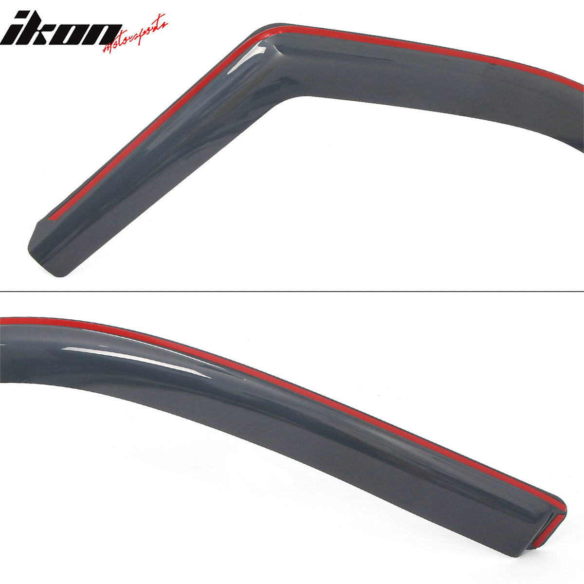 2009-2014 Ford F150 F-150 Crew Cab (SuperCrew) In-Channel Window Visors Sun Shades Vent Rain Guards Deflectors Acrylic Smoke/Tinted 4PCS
