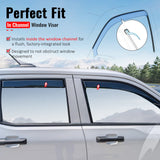 2022-2026 Ford Maverick In-Channel Window Visors Sun Shades Vent Rain Guards Deflectors Acrylic Smoke/Tinted 4PCS