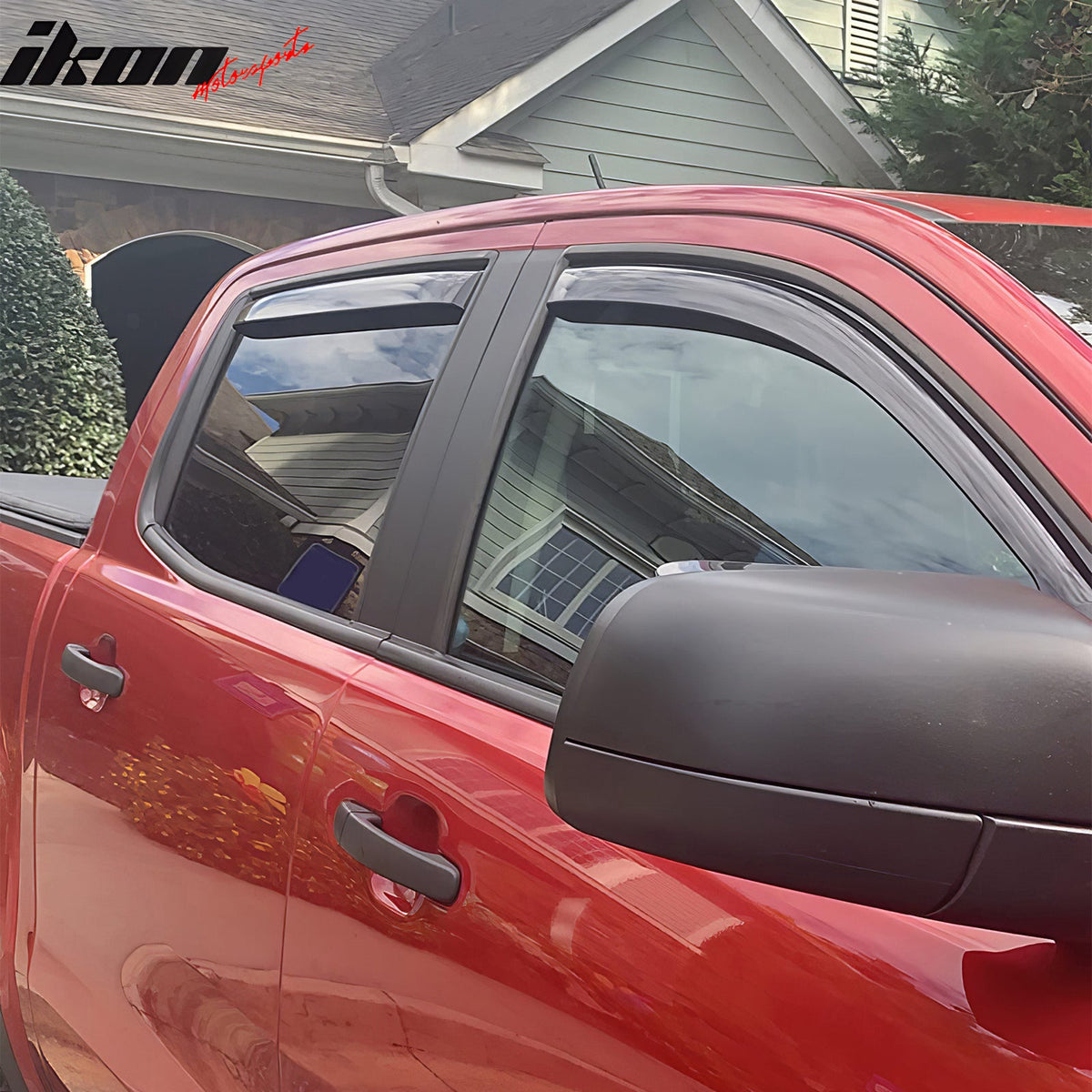 2019-2023 Ford Ranger Crew Cab (SupeCrew) In-Channel Window Visors Sun Shades Vent Rain Guards Deflectors Acrylic Smoke/Tinted 4PCS