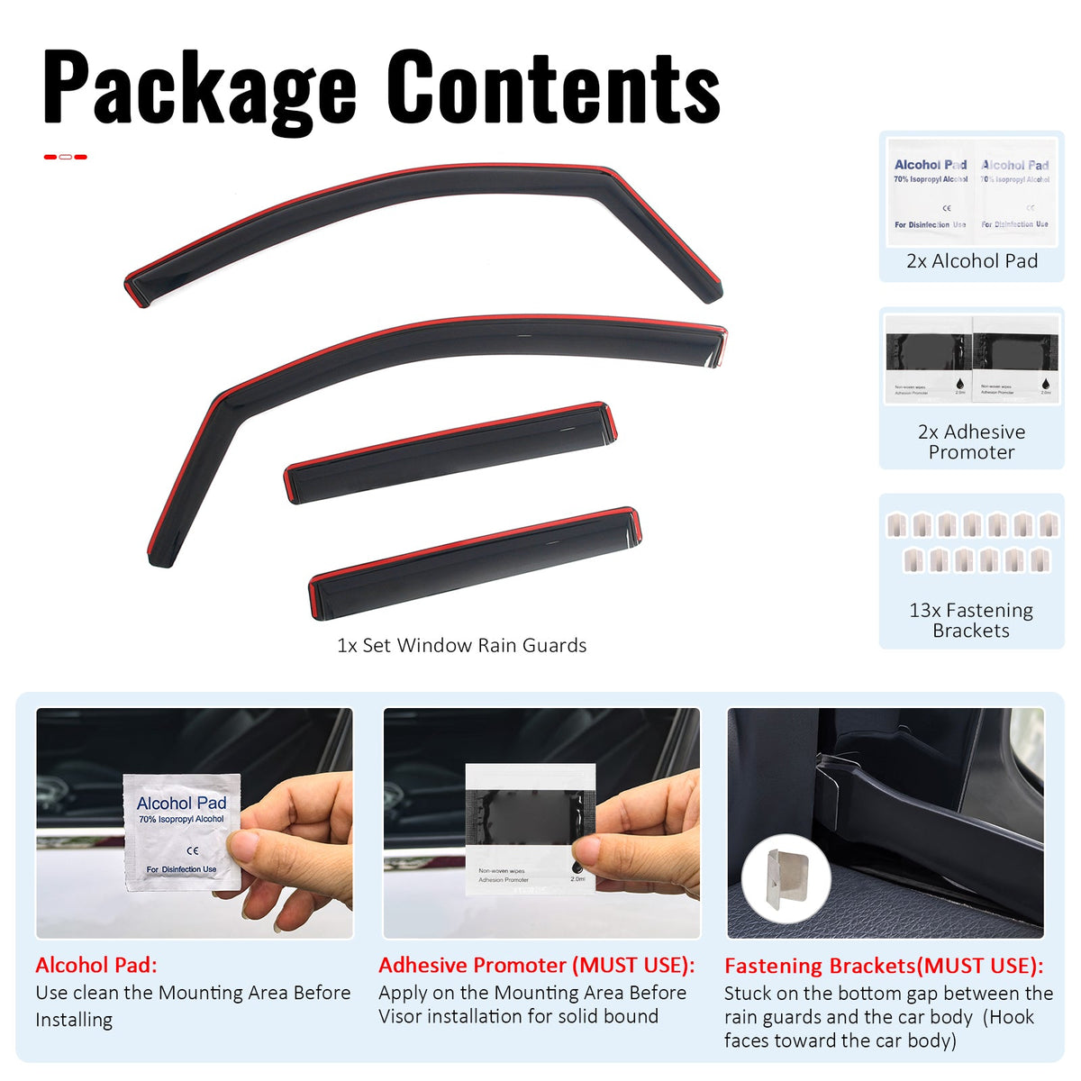 2017-2026 Honda Ridgeline In-Channel Window Visors Sun Shades Vent Rain Guards Deflectors Acrylic Smoke/Tinted 4PCS
