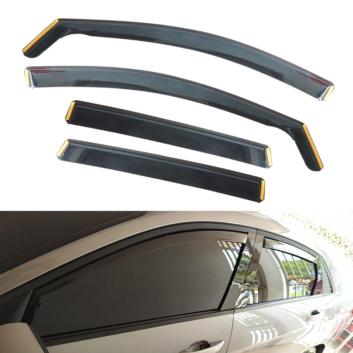 Window Visor for Hyundai Elantra N 2021-2026 Black In-Channel Deflectors
