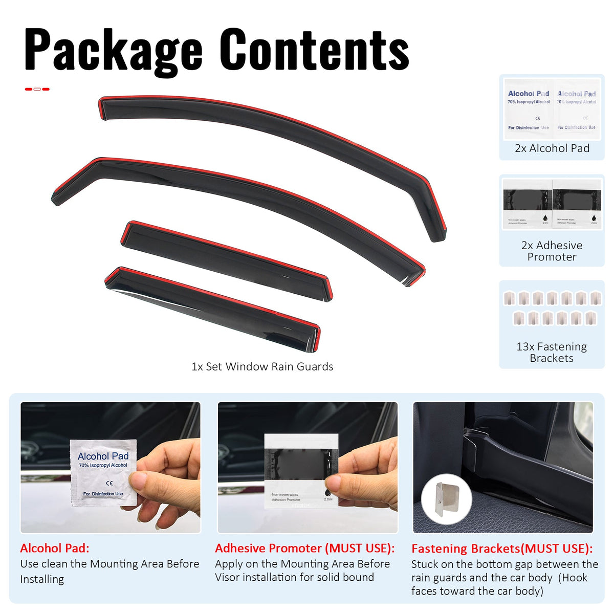 2022-2026 Hyundai Santa Cruz In-Channel Window Visors Sun Shades Vent Rain Guards Deflectors Acrylic Smoke/Tinted 4PCS