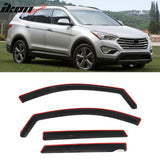 2013-2018 Hyundai Santa Fe (Not Fit Santa Fe Sport & XL) In-Channel Window Visors Sun Shades Vent Rain Guards Deflectors Acrylic Smoke/Tinted 4PCS