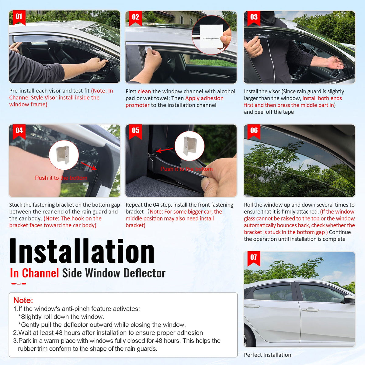 2022-2026 Ford Maverick In-Channel Window Visors Sun Shades Vent Rain Guards Deflectors Acrylic Smoke/Tinted 4PCS
