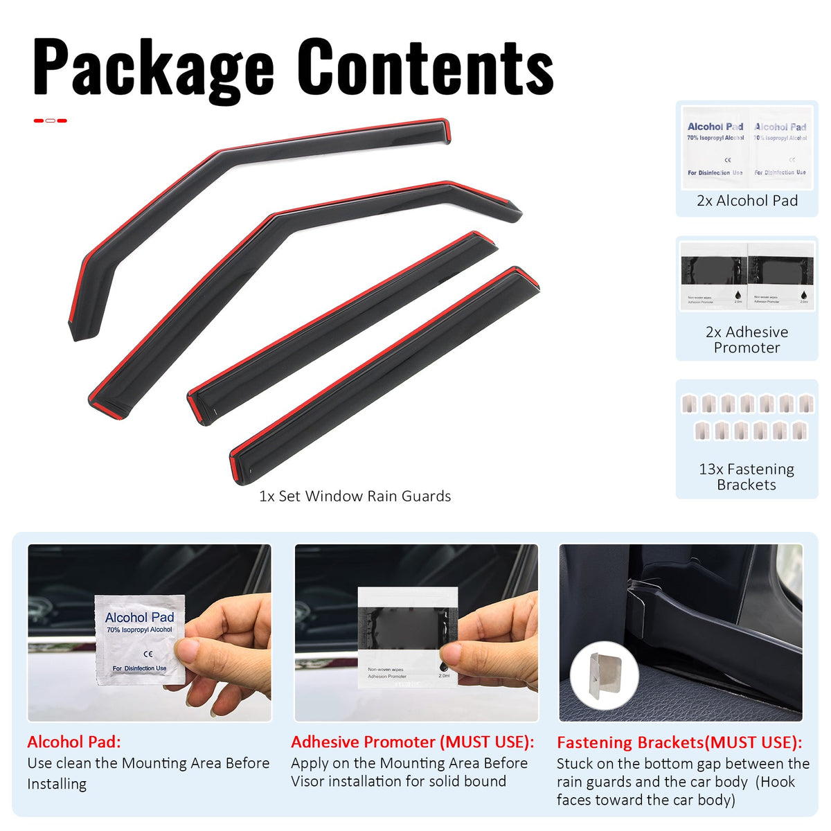 2009-2013 Kia Soul In-Channel Window Visors Sun Shades Vent Rain Guards Deflectors Acrylic Smoke/Tinted 4PCS