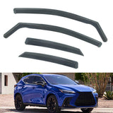 Window Visors for Lexus NX250 2022-2026 In-Channel Vent Rain Sun Guards PC