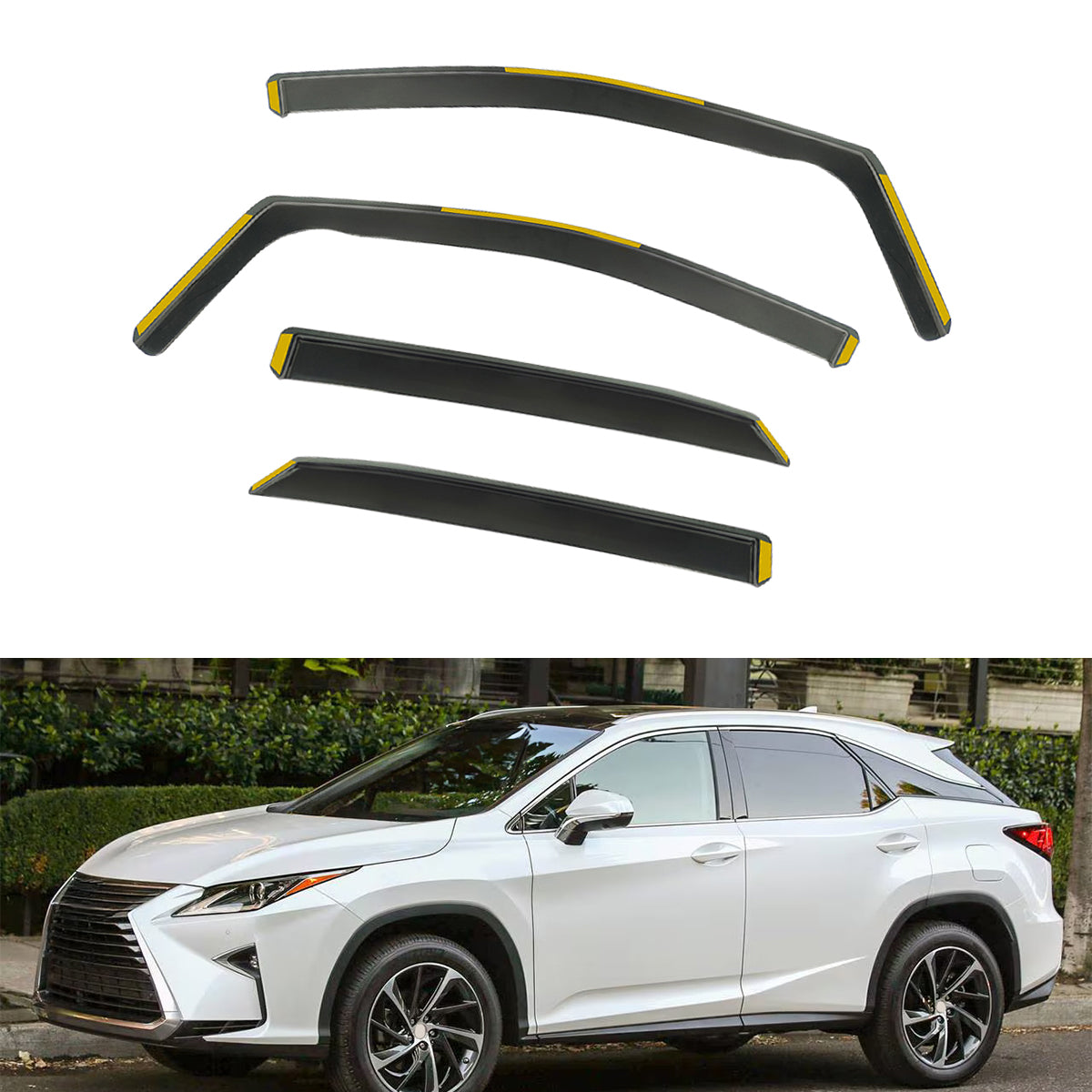 Window Visors for Lexus RX350L 2016-2022 In-Channel Vent Rain Guards PC