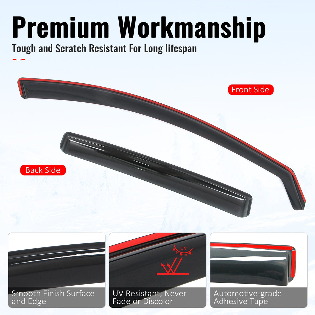 2014-2018 Mazda 3 Sedan 4-Door In-Channel Window Visors Sun Shades Vent Rain Guards Deflectors Acrylic Smoke/Tinted 4PCS