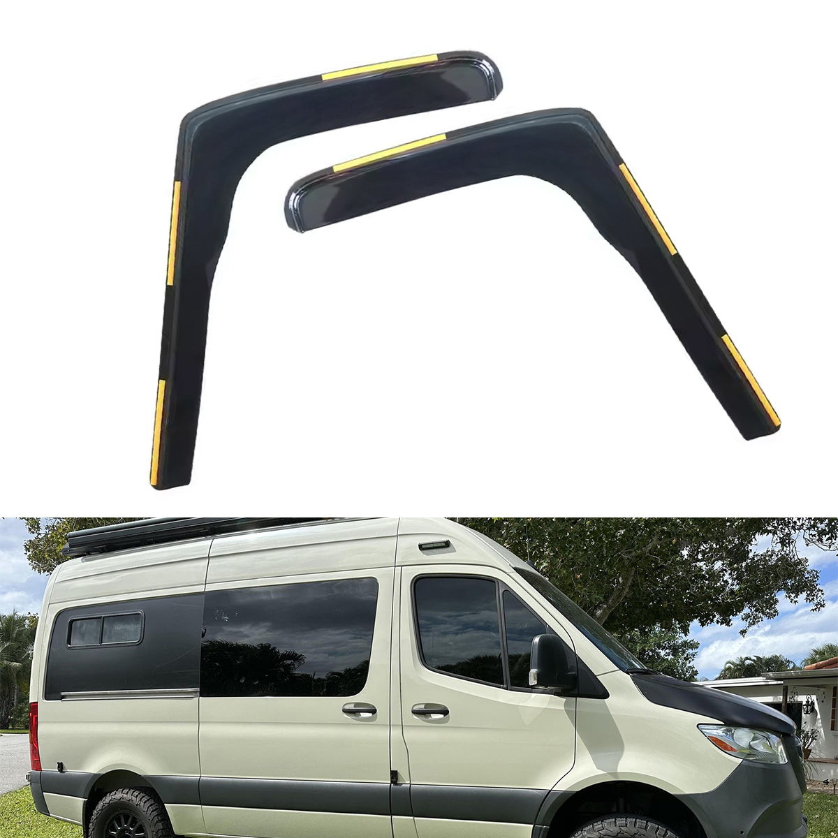 Window Visors for Benz W907 Sprinter 2019-2025 In-Channel Rain Guards PC