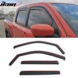 2022-2026 Nissan Frontier Crew Cab In-Channel Window Visors Sun Shades Vent Rain Guards Deflectors Acrylic Smoke/Tinted 4PCS