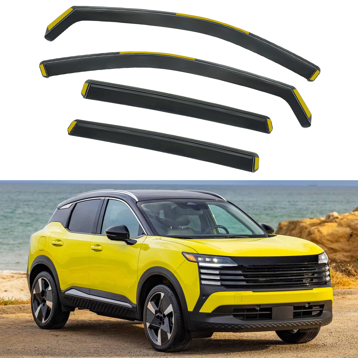 Window Visor for Nissan Kicks 2025-2026 In-Channel Sun Vent Rain Guard PC