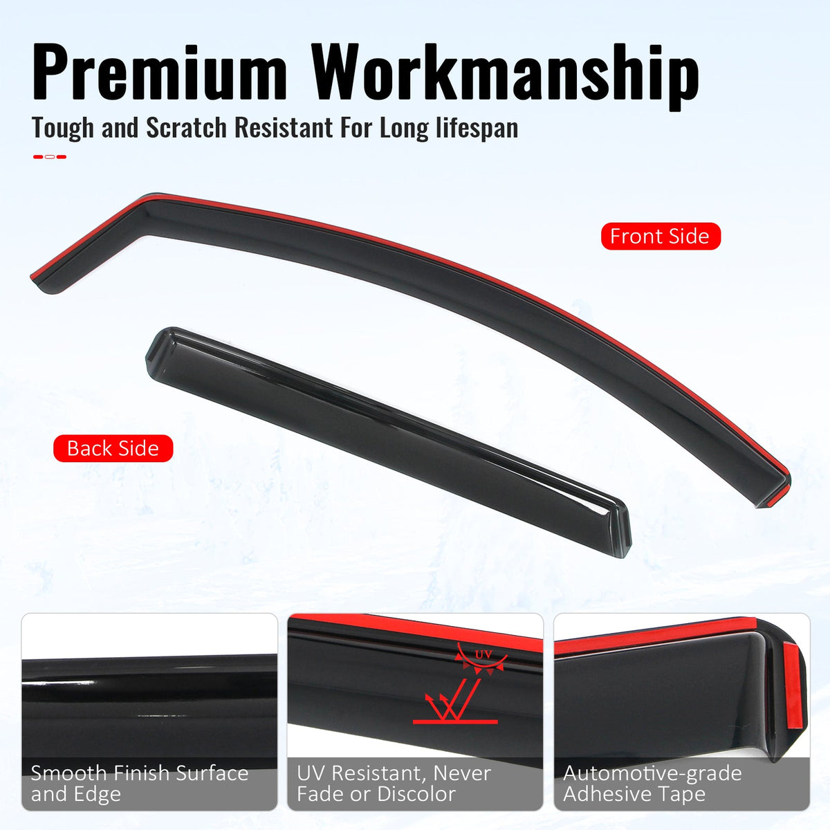 2020-2025 Nissan Sentra In-Channel Window Visors Sun Shades Vent Rain Guards Deflectors Acrylic Smoke/Tinted 4PCS