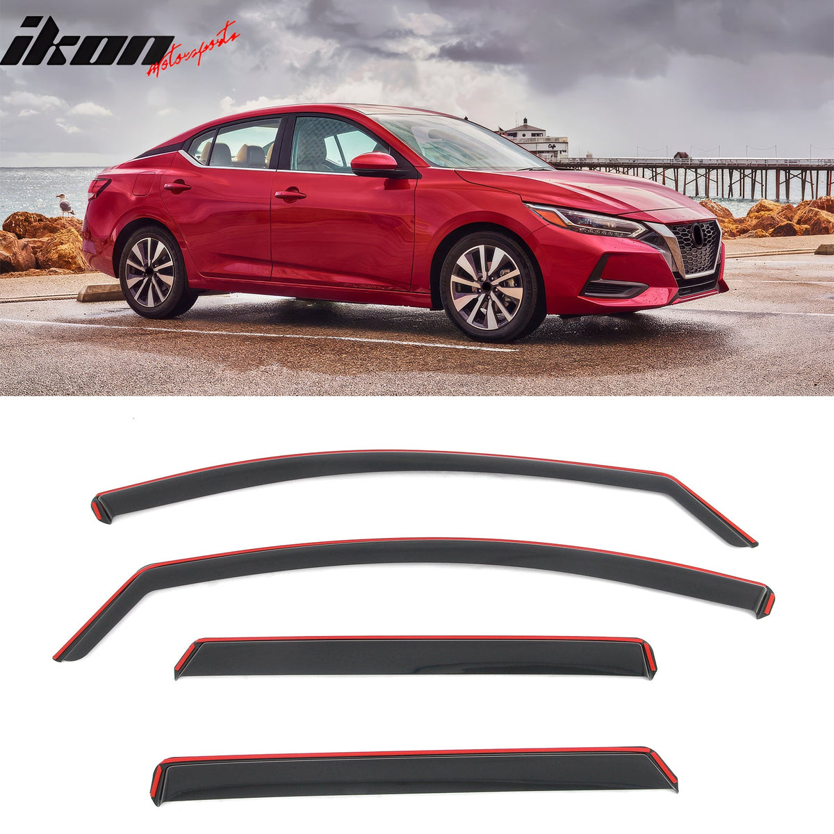 2020-2025 Nissan Sentra In-Channel Window Visors Sun Shades Vent Rain Guards Deflectors Acrylic Smoke/Tinted 4PCS