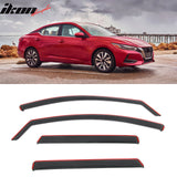 2020-2025 Nissan Sentra In-Channel Window Visors Sun Shades Vent Rain Guards Deflectors Acrylic Smoke/Tinted 4PCS