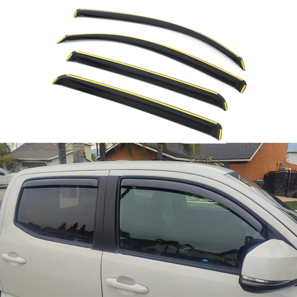 Window Visors for Toyota Tundra CrewMax 2016-2023 In-Channel Vent Rain PC