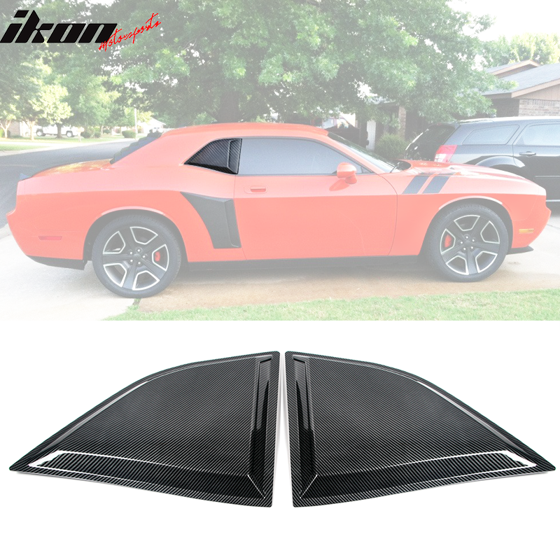 2008-2023 Dodge Challenger XE V2 Rear Side Window Louver Scoops PP