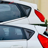 2011-2019 Ford Fiesta Hatchback 2PCS Rear Side Window Louvers Scoop Quarter Panel Sun Shade Shutter Cover Vent ABS Plastic Carbon Fiber Print