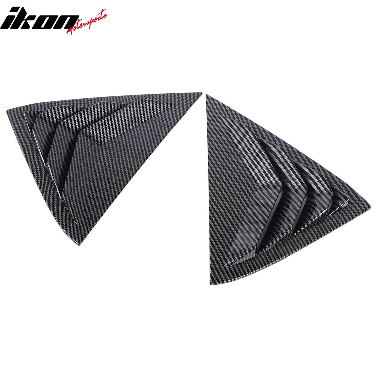 2011-2019 Ford Fiesta Hatchback 2PCS Rear Side Window Louvers Scoop Quarter Panel Sun Shade Shutter Cover Vent ABS Plastic Carbon Fiber Print