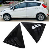 2011-2019 Ford Fiesta Hatchback 2PCS Rear Side Window Louvers Scoop Quarter Panel Sun Shade Shutter Cover Vent ABS Plastic Gloss Black