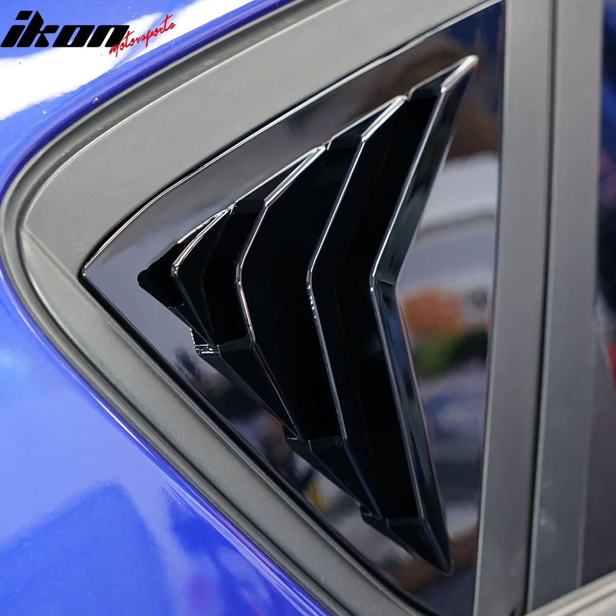 2011-2019 Ford Fiesta Hatchback 2PCS Rear Side Window Louvers Scoop Quarter Panel Sun Shade Shutter Cover Vent ABS Plastic Gloss Black
