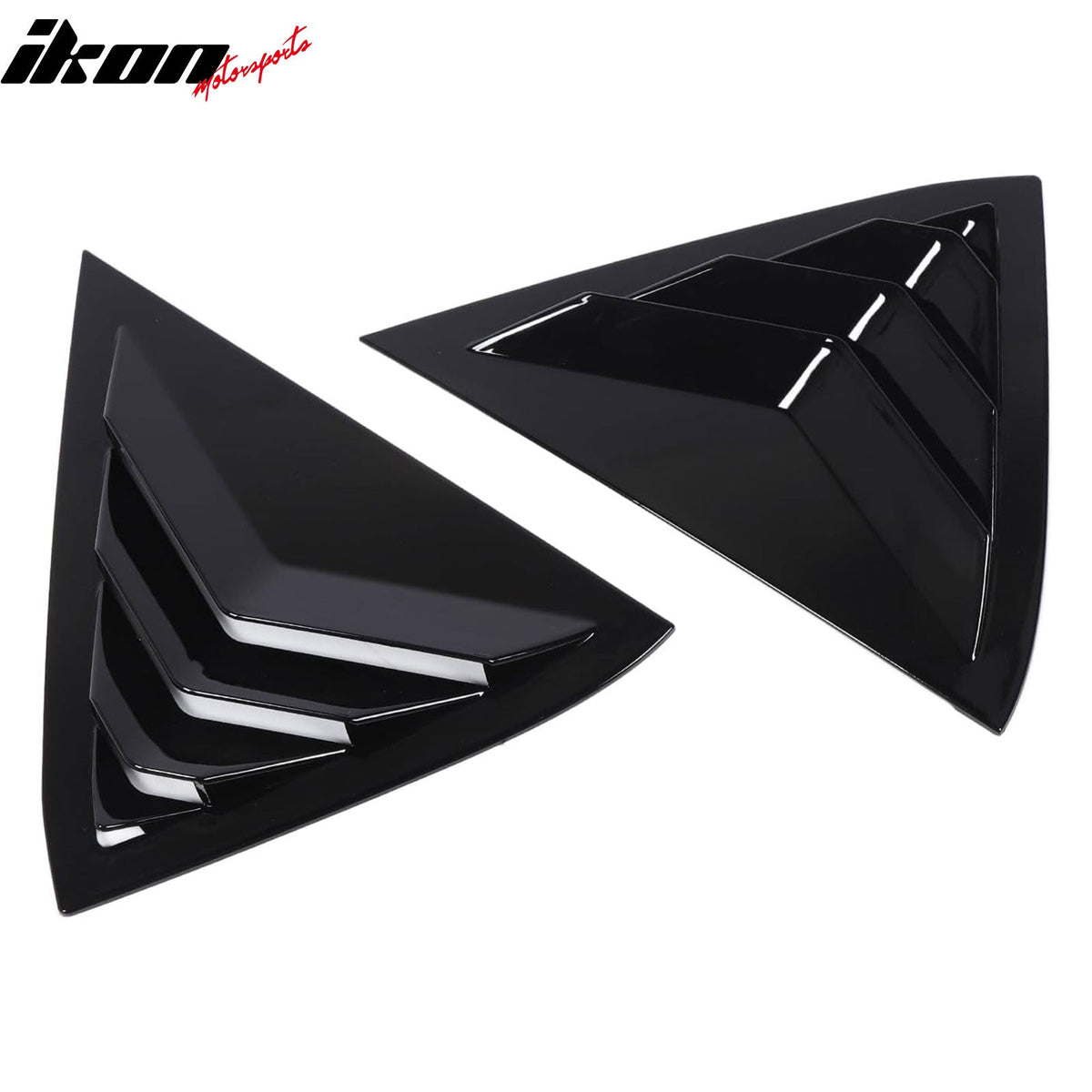 2011-2019 Ford Fiesta Hatchback 2PCS Rear Side Window Louvers Scoop Quarter Panel Sun Shade Shutter Cover Vent ABS Plastic Gloss Black