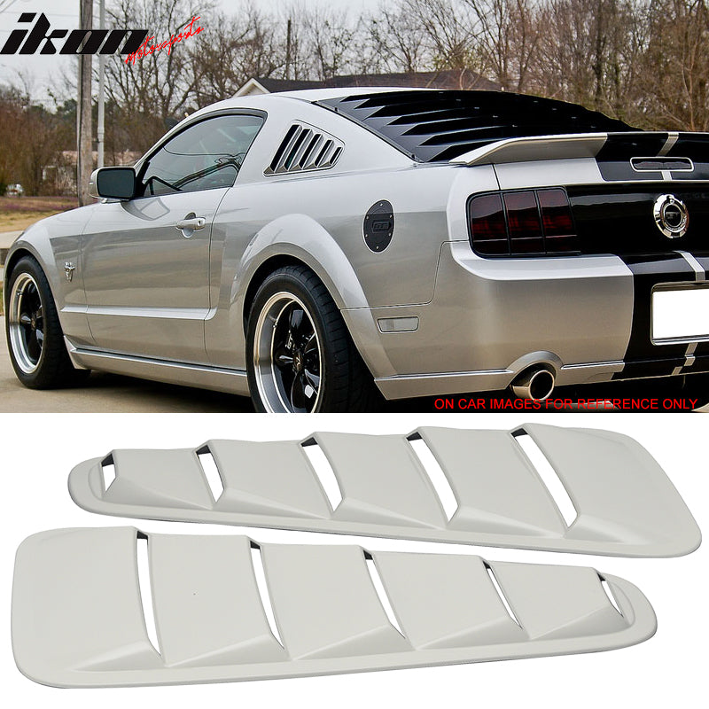 2005-2009 Ford Mustang V6 Side Quarter Window Louvers Windshield Cover