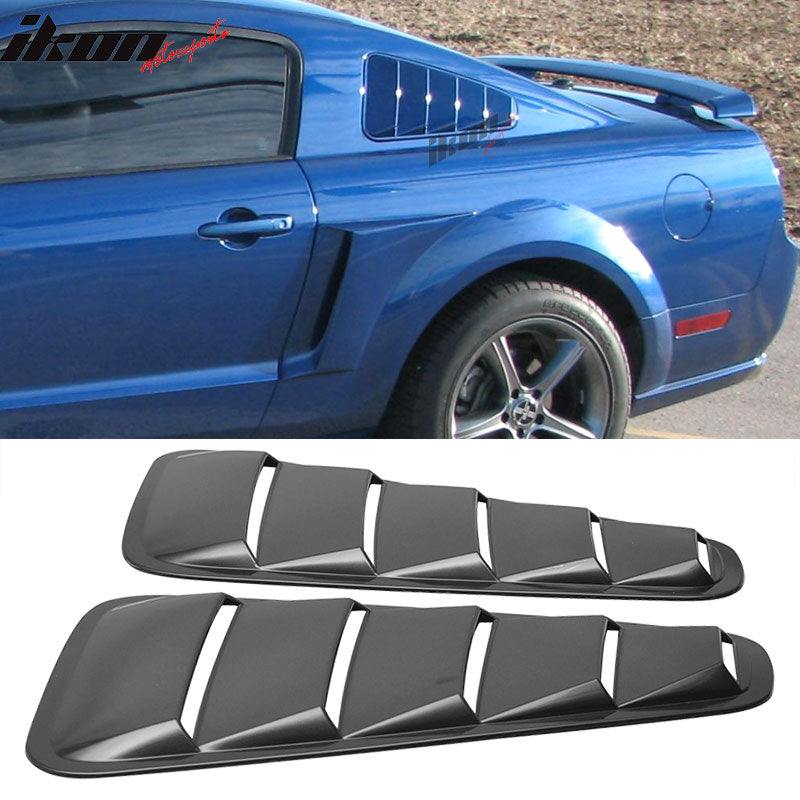 2005-2009 Ford Mustang V6 Side Quarter Window Louvers Windshield Cover