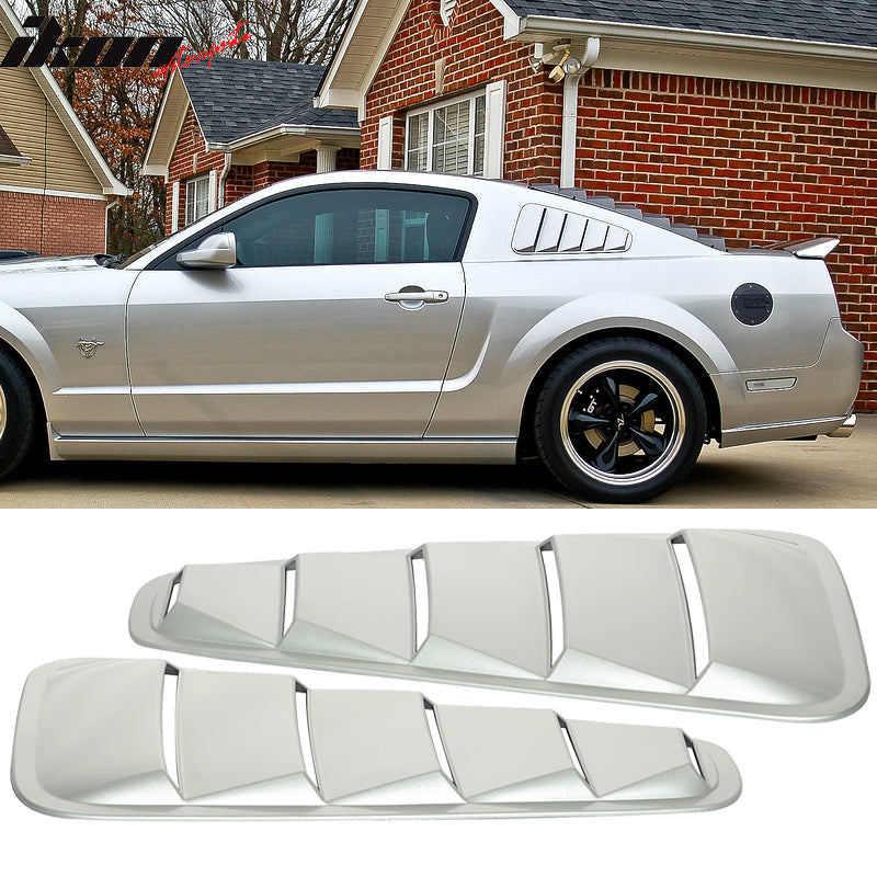 2005-2009 Ford Mustang V6 Side Quarter Window Louvers Windshield Cover