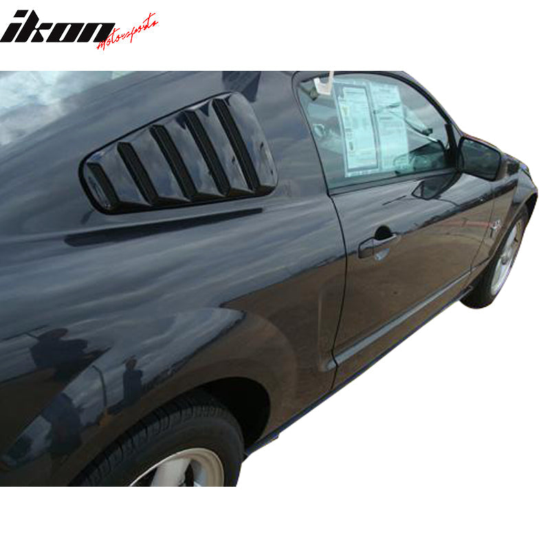 2005-2009 Ford Mustang V6 Side Quarter Window Louvers Windshield Cover