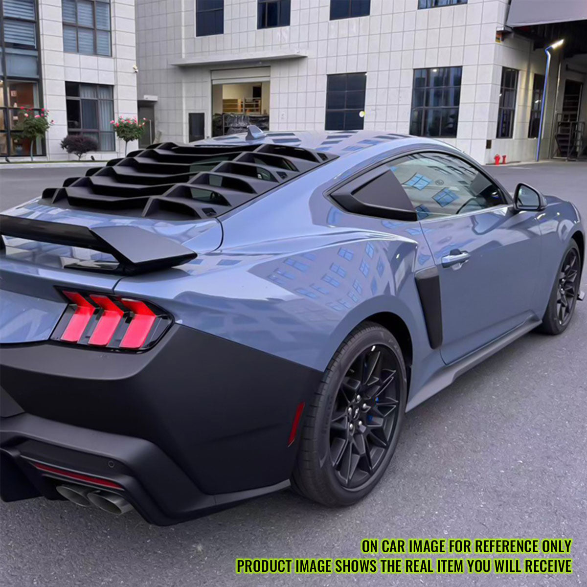 2024-2025 Ford Mustang 2DR V Style Gloss Black Side Window Louvers ABS