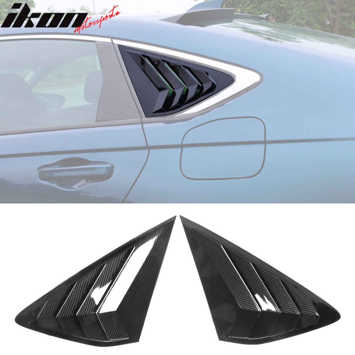 2023-2025 Honda Accord IKON Black Rear Quarter Window Louver ABS