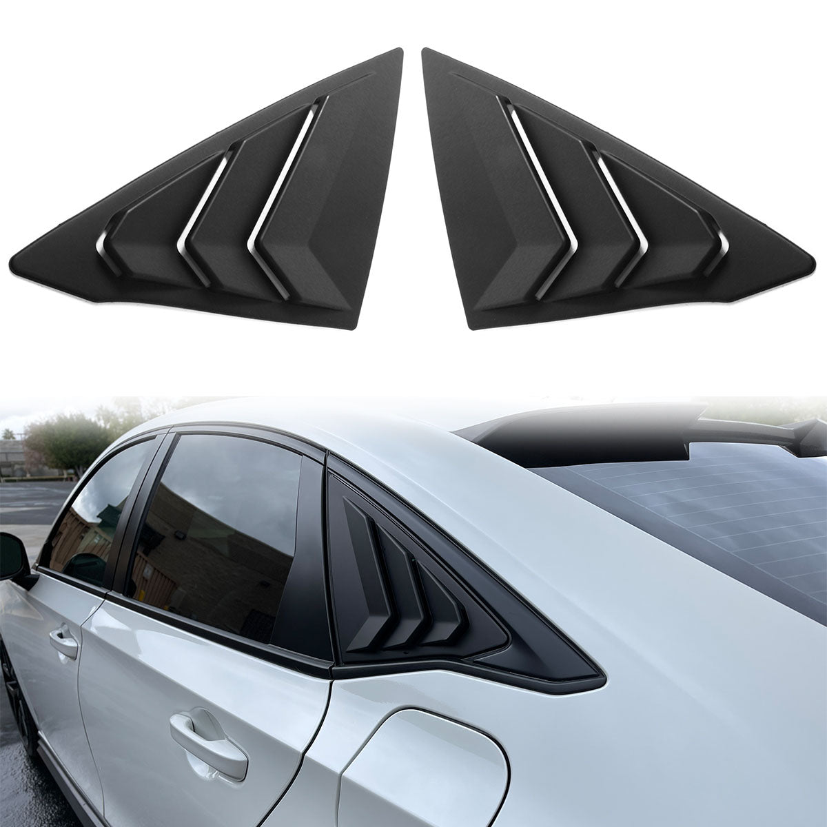 2022-2023 Honda Civic 11th Gen 4DR Sedan Side Window Louver Vent ABS