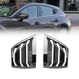 2014-2018Â Mazda 3 Gloss Black Rear Window Louvers Quarter Scoop ABS