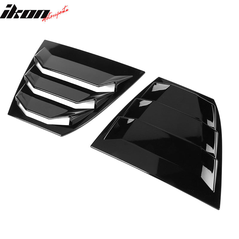 2014-2018Â Mazda 3 Gloss Black Rear Window Louvers Quarter Scoop ABS
