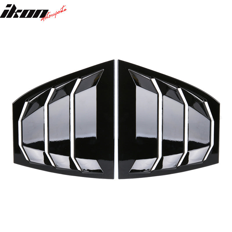 2014-2018Â Mazda 3 Gloss Black Rear Window Louvers Quarter Scoop ABS