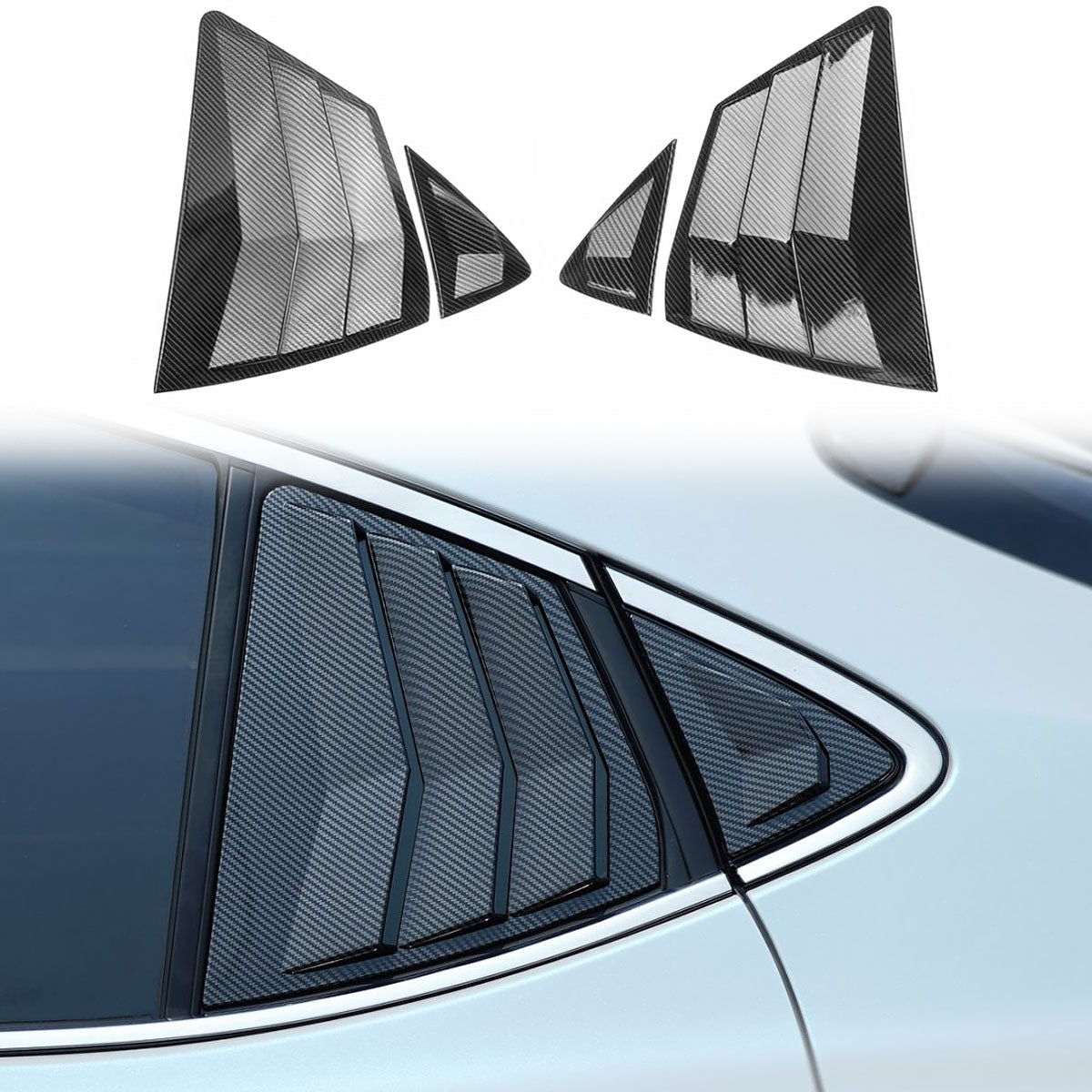 Side Window Louvers for Toyota Camry 2025-2026 IKON Style Gloss Black ABS